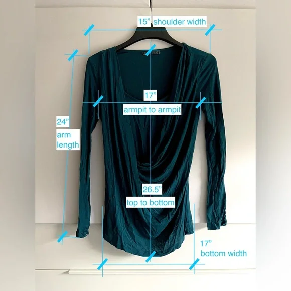 🚨MUST BUNDLE🚨Velvet by Graham and Spencer Teal Crossover Blouse - Picture 6 of 6